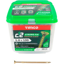 5.0mm x 100mm C2 Screw PZ2 CSK - ZYP (TUB) (Tub of 300) 50100C2TUB Timco