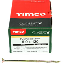 5.0mm x 120mm Classic Screw PZ2 CSK - ZYP (Box of 100) 50120CLAF Timco
