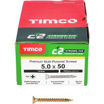 5.0mm x 50mm C2 Screw PZ2 CSK - ZYP (Box of 200) 50050C2 Timco