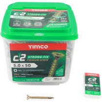 5.0mm x 50mm C2 Screw PZ2 CSK - ZYP (TUB) (Tub of 600) 50050C2TUB Timco