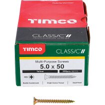 5.0mm x 50mm Classic Screw PZ2 CSK - ZYP (Box of 200) 50050CLAF Timco