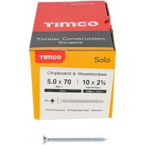 5.0mm x 70mm Solo Woodscrew PZ2 CSK - BZP (Box of 200) 50070SOLOZ Timco