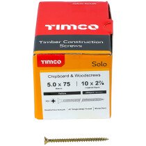 5.0mm x 75mm Solo Woodscrew PZ2 CSK - ZYP (Box of 200) 50075SOLOC Timco