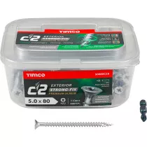 5.0mm x 80mm C2 Screw PZ2 CSK - OS (Tub of 110) 50080C2S Timco