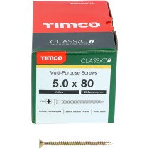 5.0mm x 80mm Classic Screw PZ2 CSK - ZYP (Box of 200) 50080CLAF Timco