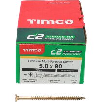 5.0mm x 90mm C2 Screw PZ2 CSK - ZYP (Box of 100) 50090C2 Timco