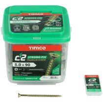 5.0mm x 90mm C2 Screw PZ2 CSK - ZYP (TUB) (Tub of 325) 50090C2TUB Timco