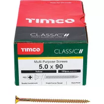 5.0mm x 90mm Classic Screw PZ2 CSK - ZYP (Box of 100) 50090CLAF Timco