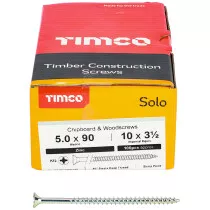 5.0mm x 90mm Solo Woodscrew PZ2 CSK - BZP (Box of 100) 50090SOLOZ Timco