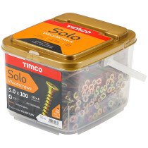 5.0mm x 100mm Solo Woodscrew CSK - YZP (TUB) (Tub of 250) 50100STUBY Timco