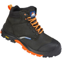 Himalayan 5601 Black Leather Non-Metallic S3 Safety Boot with Hi-Visibility Detailing