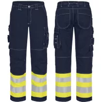 Tranemo 582181 Flame Retardant trousers HiVis Yellow/Navy C58 42" waist