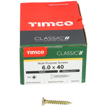 6.0mm x 40mm Classic Screw PZ3 CSK - ZYP (Box of 200) 60040CLAF Timco