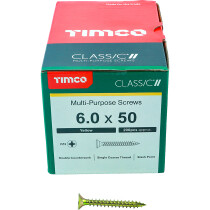 6.0mm x 50mm Classic Screw PZ3 CSK - ZYP (Box of 200) 60050CLAF Timco