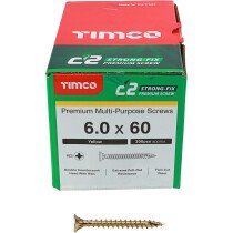 6.0mm x 60mm C2 Screw PZ3 CSK - ZYP (Box of 200) 60060C2 Timco