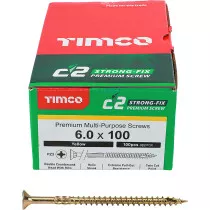 6.0mm x 100mm C2 Screw PZ3 CSK - ZYP (Box of 100) 60100C2 Timco
