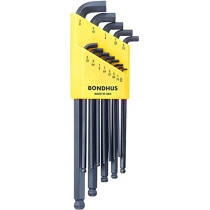 Bondhus BLX13 13 Piece Long Handle Hex Ball Imperial 0.050-3/8" Hex Key Set