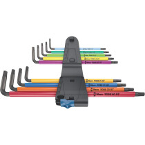 Wera 05024470001 967 TX XL Multicolour HF 1 Holding-Function BlackLaser Long TORX® L-key set, TX 8-40, 9pc