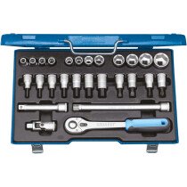 Gedore 6139750 Socket and Screwdriver Bit Set Metric 27 Piece 1/2" Drive 19 IMU-10