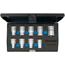 Gedore 6265970 TORX® E Socket Set 9 Piece 1/2" Drive TX 19 E-09