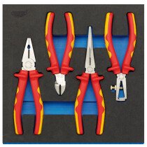 Draper 63216 IT-EVA4 VDE Approved Fully Insulated Plier Set in 1/2 Drawer EVA Insert Tray (4 Piece)
