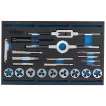 Draper 63520 IT-EVA37 Combination Tap and Die Set   Metric and BSP in EVA Foam Insert Tray (22 Piece)