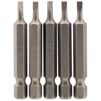 Draper 64267 50PS/5/B 3mm 1/4" Hex. Plain Slot Insert Bit 50mm Long x 5