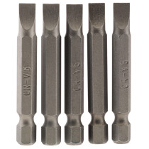 Draper 64273 50PS/5/B 6mm 1/4" Hex. Plain Slot Insert Bit 50mm Long x 5