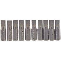 Draper 64031 25PS/10/B 6mm 1/4" Hex. Plain Slot Insert Bit 25mm Long x 10