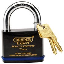 Draper 64195 8311/70 Expert 70mm Heavy Duty Padlock and 2 Keys