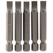 Draper 64273 50PS/5/B 6mm 1/4" Hex. Plain Slot Insert Bit 50mm Long x 5