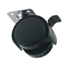 Draper 65463 60140PB 40mm Dia. Twin Nylon Castor with Brake  S.W.L 25kg