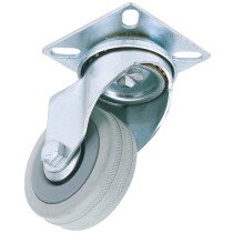 Draper 65468 60250P 50mm Dia. Swivel Plate Fixing Rubber Castor S.W.L 50kg
