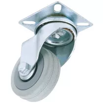 Draper 65468 60250P 50mm Dia. Swivel Plate Fixing Rubber Castor S.W.L 50kg