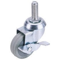 Draper 65471 60250BB 50mm Dia. Swivel Bolt Fixing Rubber Castor with Brake   S.W.L 50kg