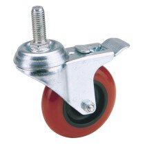 Draper 65516 60575BB 75mm Dia. Swivel Bolt Fixing Polyurethane Wheel with Brake   S.W.L 70kg