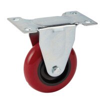 Draper 65517 60575F 75mm Dia. Fixed Plate Fixing Polyurethane Wheel   S.W.L 100kg