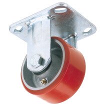 Draper 65525 606100F 100mm Dia. Fixed Plate Fixing Heavy Duty Polyurethane Wheel S.W.L 250kg