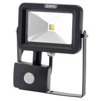 Draper 66036 WMCL10W/PIR/B 10W 700 Lumen COB LED Slimline Wall Mounted Floodlight with PIR Senor