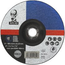 Atlas 66252828869 Metal Grinding Disc 180mm x 6mm (7" x ¼") A24R-BF
