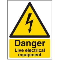 Lawson-HIS XY2152-S Danger Live Electrical Equipment Self Adhesive Sign 200 x 300mm