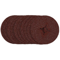 Draper 68376 SDFD115 Fibre Sanding Discs 115mm 24 Grit (Pack of 10)