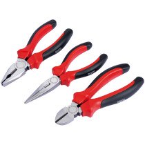 Draper 68001 RL-PSSG 160mm 3 Piece Heavy Duty Soft Grip Pliers Set with Soft Grip Handles