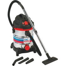 Clarke 6471120 Vac King CVAC30SSR 30L Stainless Steel Wet & Dry Vacuum Cleaner with Power Take-Off 230V
