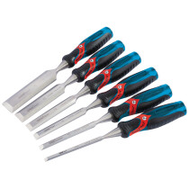 Draper 70419 DEPTWD/6 140mm Soft Grip 'Pound Thru' Bevel Edge Wood Chisel Set (6 Piece)