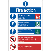 Draper 72156 SS11 'Fire Action Procedure' Mandatory Sign