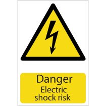 Draper 72225 SS21 'Danger Electric Shock' Hazard Sign