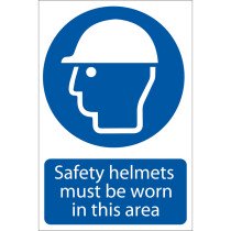 Draper 72869 SS48 'Safety Helmet Must Be Worn' Mandatory Sign
