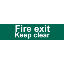 Draper 73221 SS72 'Fire Exit Keep Clear' Safety Sign