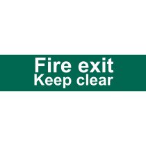 Draper 73221 SS72 'Fire Exit Keep Clear' Safety Sign